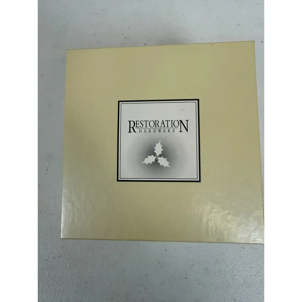 Restoration Hardware Christmas Holly Leaves & Berries‎ Candlesticks Silver Tone